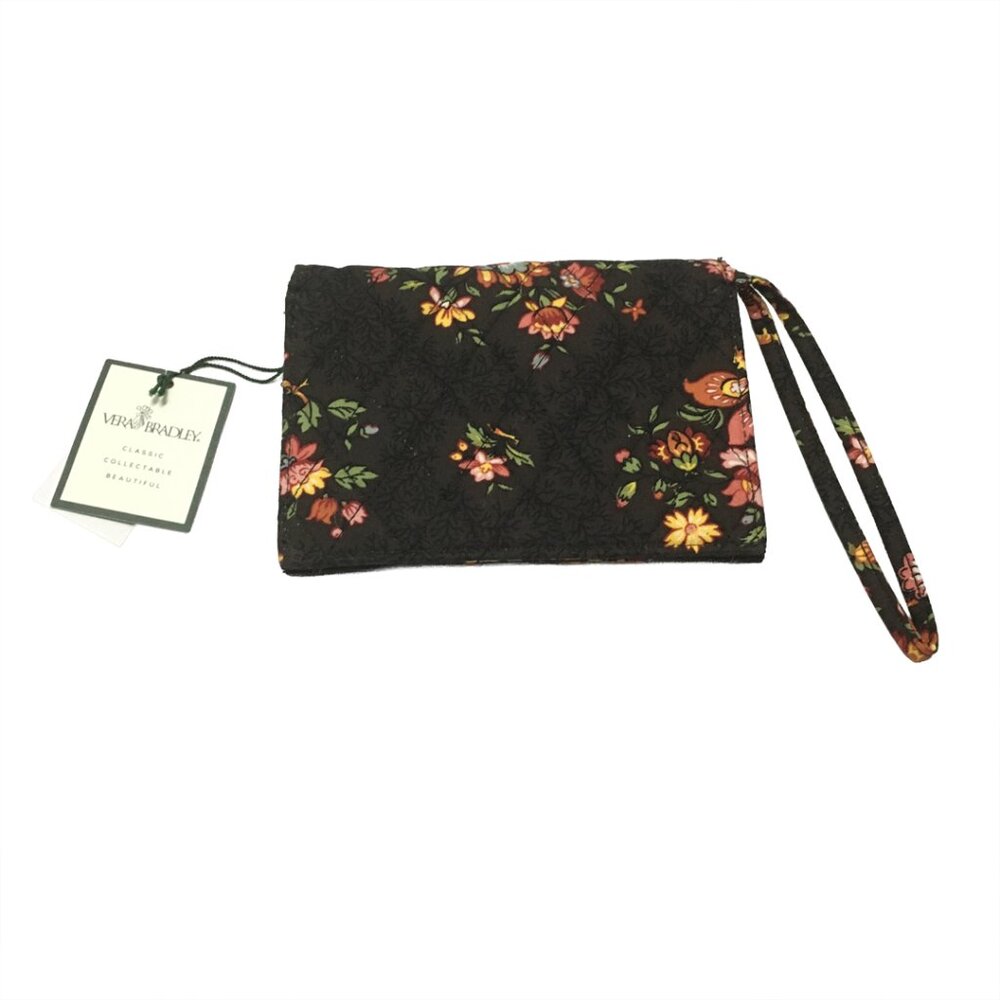Vera Bradley Brown Floral Clutch Wristlet NWT - Picture 2 of 3